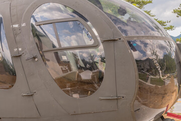Fototapeta na wymiar Army helicopter right side door