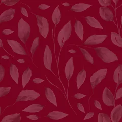 Wall murals Bordeaux Floral vintage seamless pattern on burgundy background for fabrics, scrapbooking, wrapping.