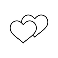 love hearts icon, line style