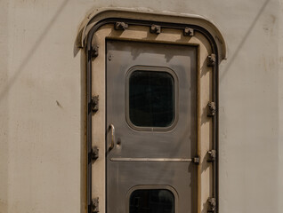 Gangway door on train