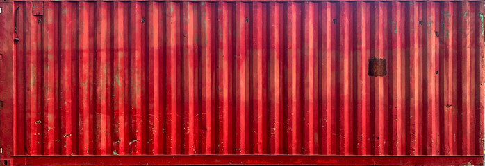 red corrugated metal shipping container