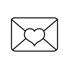 envelope with heart icon, line style