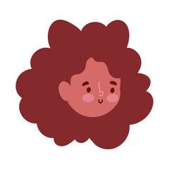 young woman face character cartoon isolated icon design