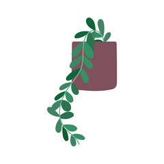 plant in pot decoration interior leaves isolated icon design