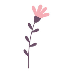branch flower leaves botancial cartoon isolated design icon