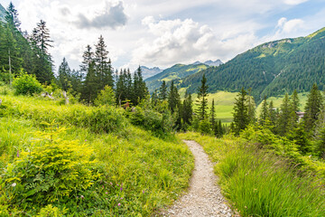 Obraz premium Fantastic hike in the Lechquellen Mountains in Vorarlberg Austria