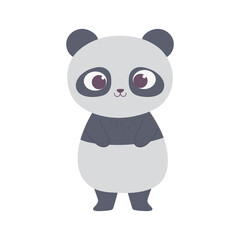 cute little panda animal cartoon isolated design icon