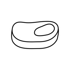 meat steak icon, line style