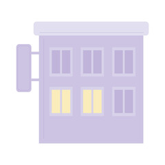 building commercial facade exterior isolated design icon