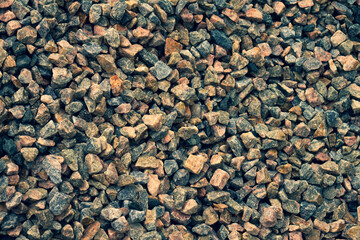 Small broken stones used for construction. Natural material for columns and bases of buildings.