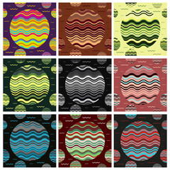 Abstract big circle sea wave seamless pattern with colour combinations. Modern design, minimalist, suitable for wallpapers, fabric pattern, banners, backgrounds, cards, etc.