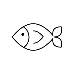 cartoon fish icon, line style