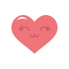happy heart icon, flat style