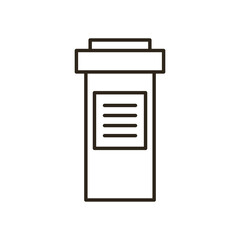 Medical pills jar line style icon vector design