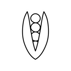peas pod icon, line style