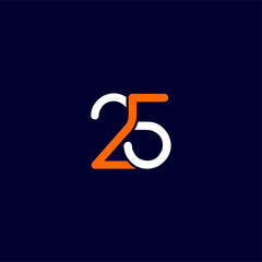 Letter 25 Logo Design Vector Template Illustration - obrazy, fototapety, plakaty