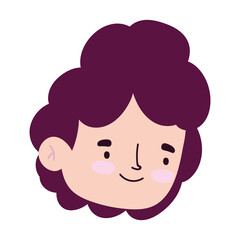 happy man face cartoon character isolated design icon