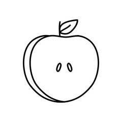 apple fruit icon, line style
