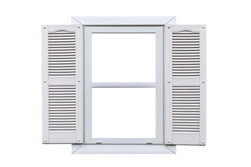 White European window frame isolated on a white background