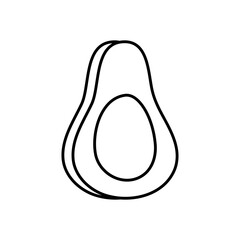 avocado slice icon, line style