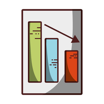 statistics report business decrease icon isolated design shadow