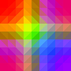 Abstract low poly background. Triangle irregular polygon geometric crystal origami multicolored rainbow spectrum pattern. Vector illustration