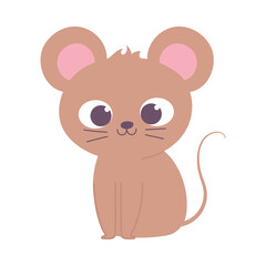 Obraz na płótnie Canvas cute little mouse animal cartoon isolated design icon