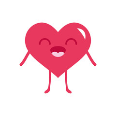 cartoon happy heart icon, flat style