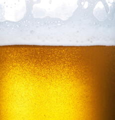 Close up of beer bubbles