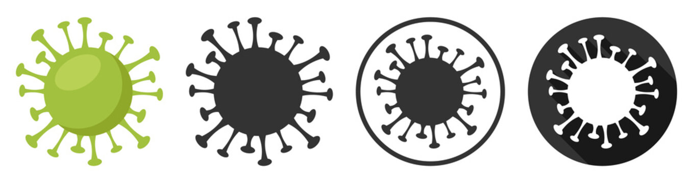 Corona Virus icon symbol set flat design