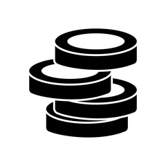 money coins icon, silhouette style