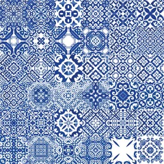 Antique azulejo tiles patchworks.