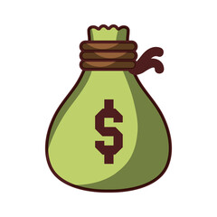 money bag icon isolated design shadow