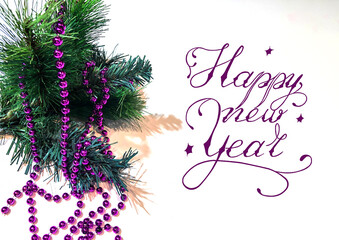 new year card, postcard, internet banner with the inscription - happy new year