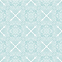 Monochrome Oriental vector ornament in mint color.
