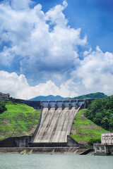 Fototapeta na wymiar Shihmen Dam in Fuxing (or Daxi) District, Taoyuan, Taiwan.