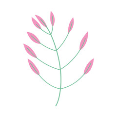 branch foliage nature decoration cartoon isolated icon design