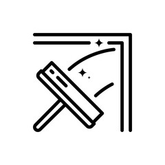 Cleaning brush glass, squeegee, scraper, wiper outline icons. Vector illustration. Editable stroke. Isolated icon suitable for web, infographics, interface and apps.