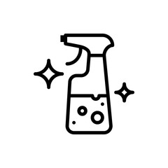 Spray bottle outline icons. Vector illustration. Editable stroke. Isolated icon suitable for web, infographics, interface and apps.