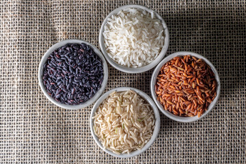 Black venus rice pile isolated on white background in Brazil