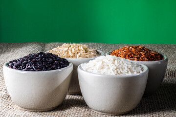 Black venus rice pile isolated on white background in Brazil