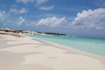 tropical beach with blue sky los roques venezuela