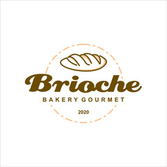 bakery logo brioche pastry badge template. organic bread shop vector and label design inspiration