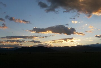 Dramatic mountain sunset