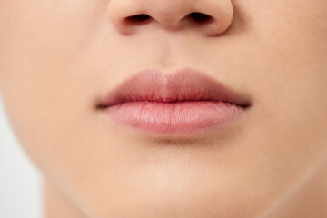 Obraz premium Close Up Of Man's Face Lips
