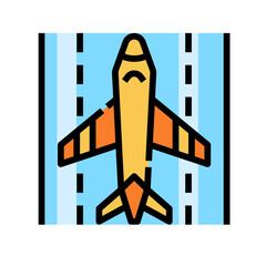 Fototapeta premium Airplane plane travel transport runway icon