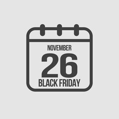 Black friday - vector icon day 26 November, sale