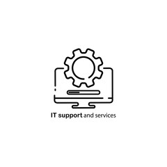 Technical support, computer repair service icon. Vector on isolated white background. EPS 10.