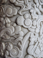Fototapeta na wymiar Close up old chinese marble columns carved.