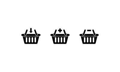 Shopping basket icons set. Vector on isolated white background. EPS 10.